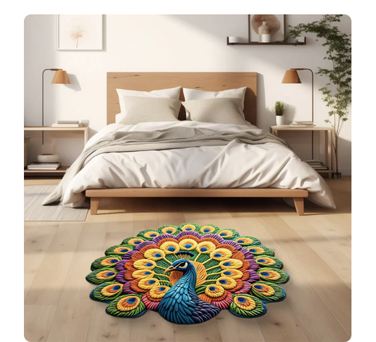 🔥HOT SALE 50% OFF🔥 3D Peacock Design Floor Mat (60*60 CM)