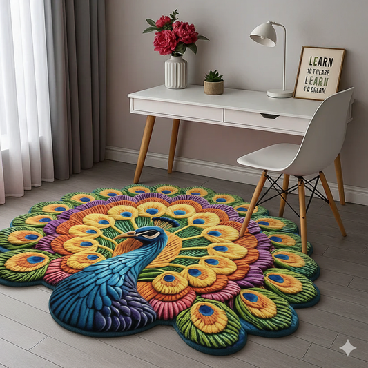 🔥HOT SALE 50% OFF🔥 3D Peacock Design Floor Mat (60*60 CM)